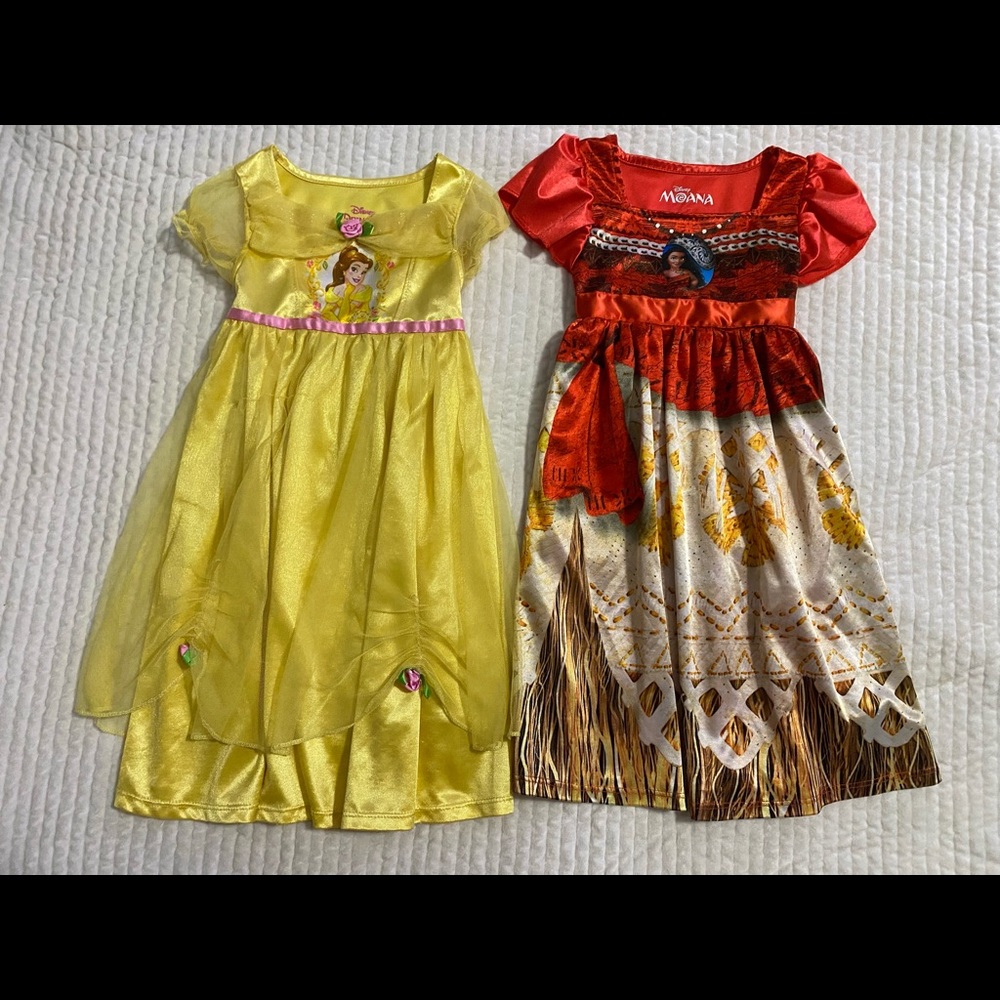 Disney Princess 2T Nightgowns! Belle & Moana dress